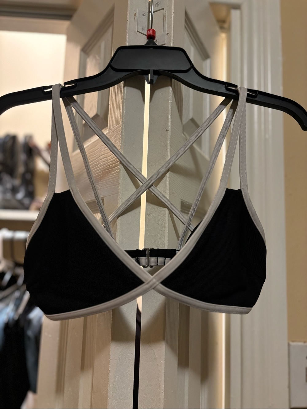 Athleta Black Bralette with White Trim